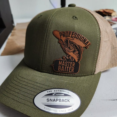 Professional Master Baiter Leather Patch Trucker Hat for Fishing Lovers - Trucker Hat - Charm and Char